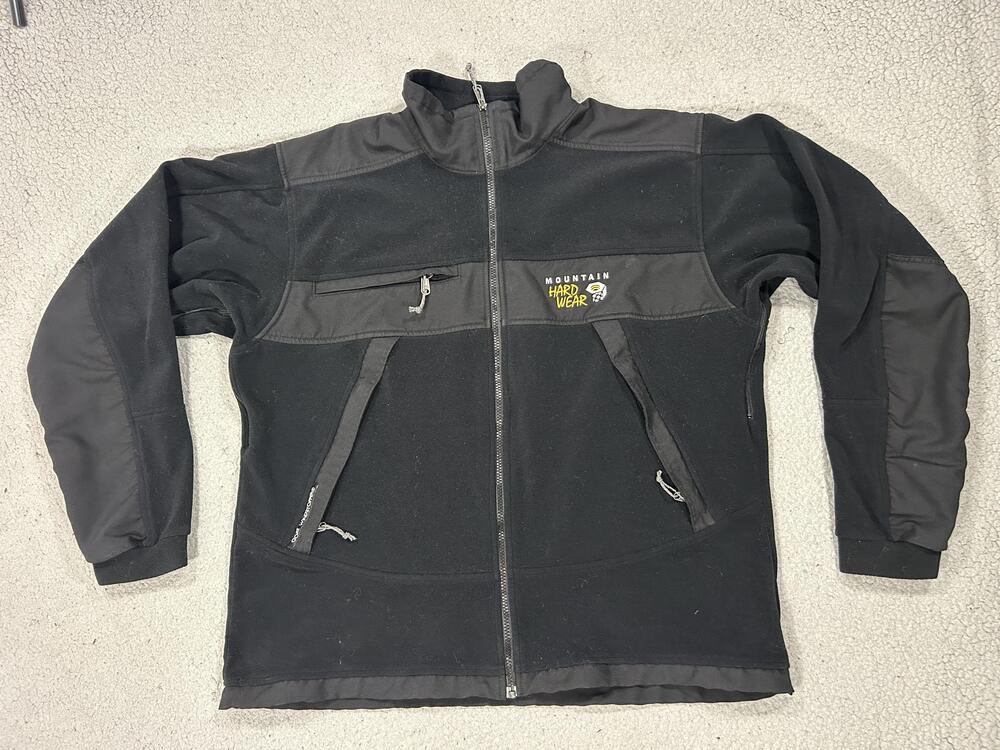 Mountain Hardwear Jacket Mens XL Black Gore Windstopper Fleece Full Zip Hiking